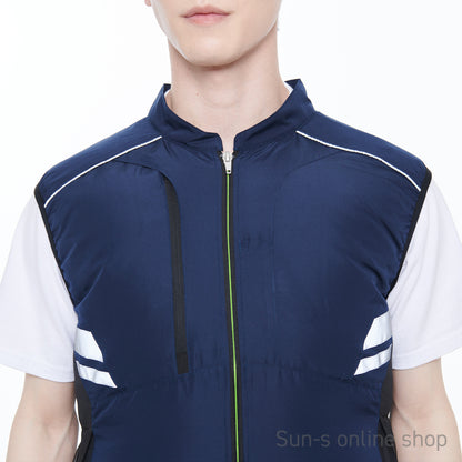 サンエス 空調風神服 反射パイピング付き 安全性の高い脇ファンワークベスト 【ベスト】KF92322