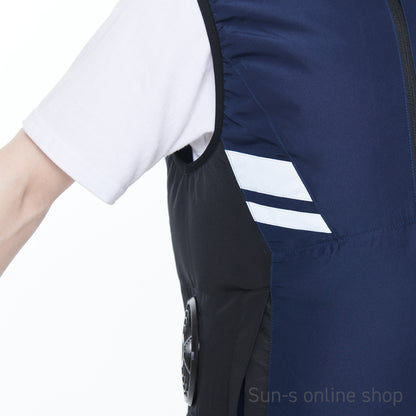 サンエス 空調風神服 反射パイピング付き 安全性の高い脇ファンワークベスト 【ベスト】KF92322