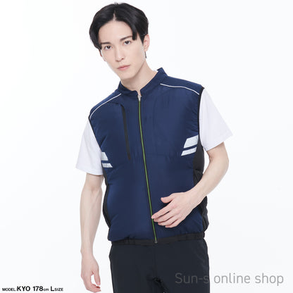 サンエス 空調風神服 反射パイピング付き 安全性の高い脇ファンワークベスト 【ベスト】KF92322