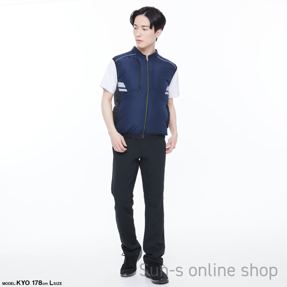 サンエス 空調風神服 反射パイピング付き 安全性の高い脇ファンワークベスト 【ベスト】KF92322