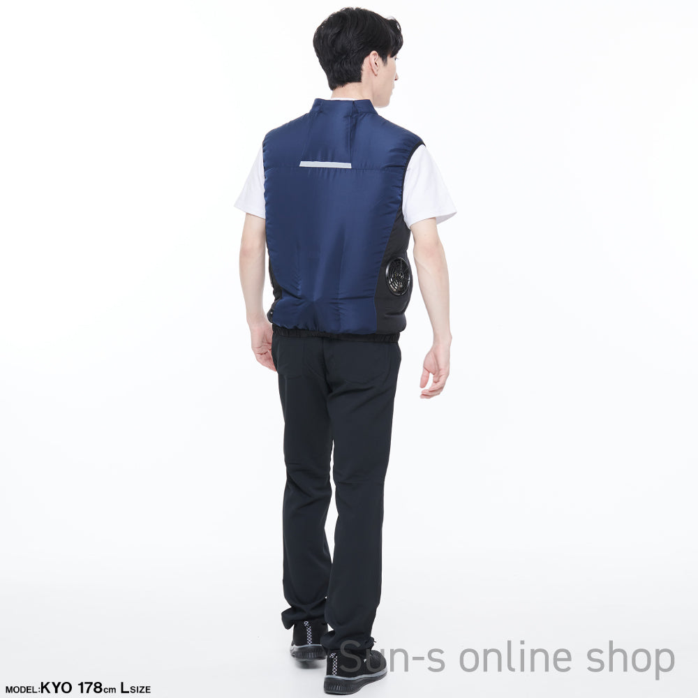 サンエス 空調風神服 反射パイピング付き 安全性の高い脇ファンワークベスト 【ベスト】KF92322