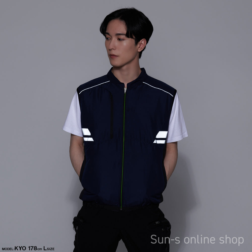 サンエス 空調風神服 反射パイピング付き 安全性の高い脇ファンワークベスト 【ベスト】KF92322