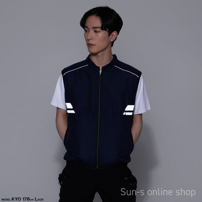 サンエス 空調風神服 反射パイピング付き 安全性の高い脇ファンワークベスト 【ベスト】KF92322