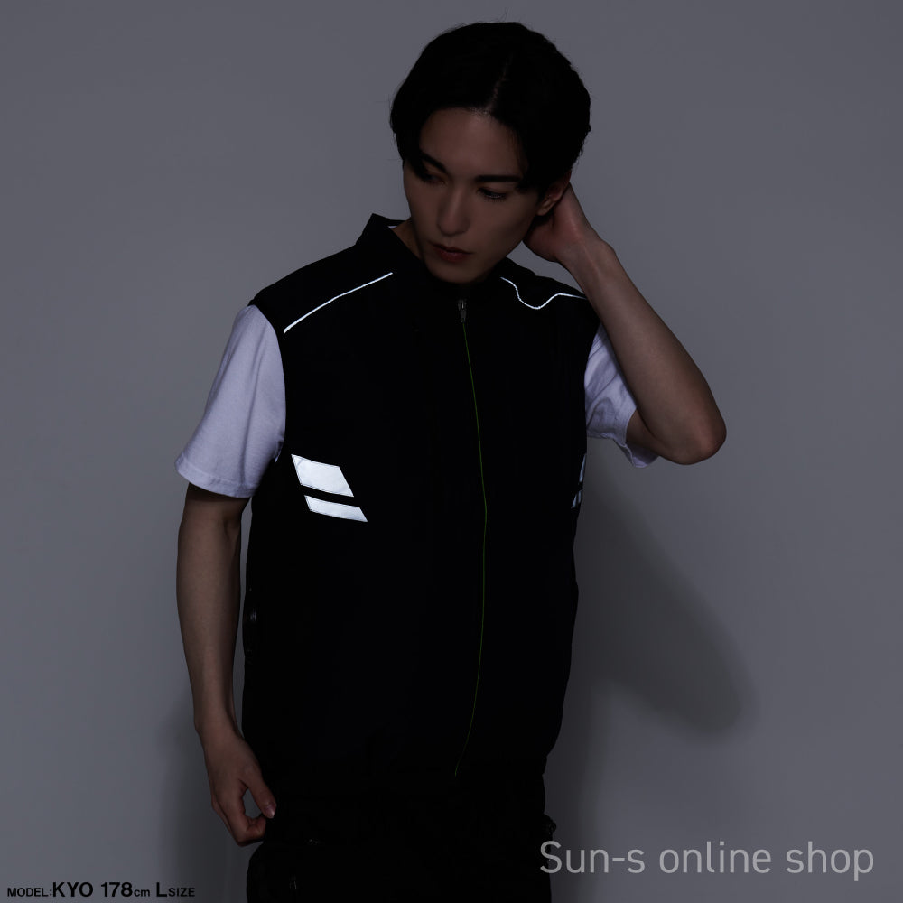 サンエス 空調風神服 反射パイピング付き 安全性の高い脇ファンワークベスト 【ベスト】KF92322