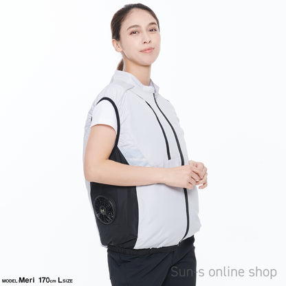 サンエス 空調風神服 反射パイピング付き 安全性の高い脇ファンワークベスト 【ベスト】KF92322