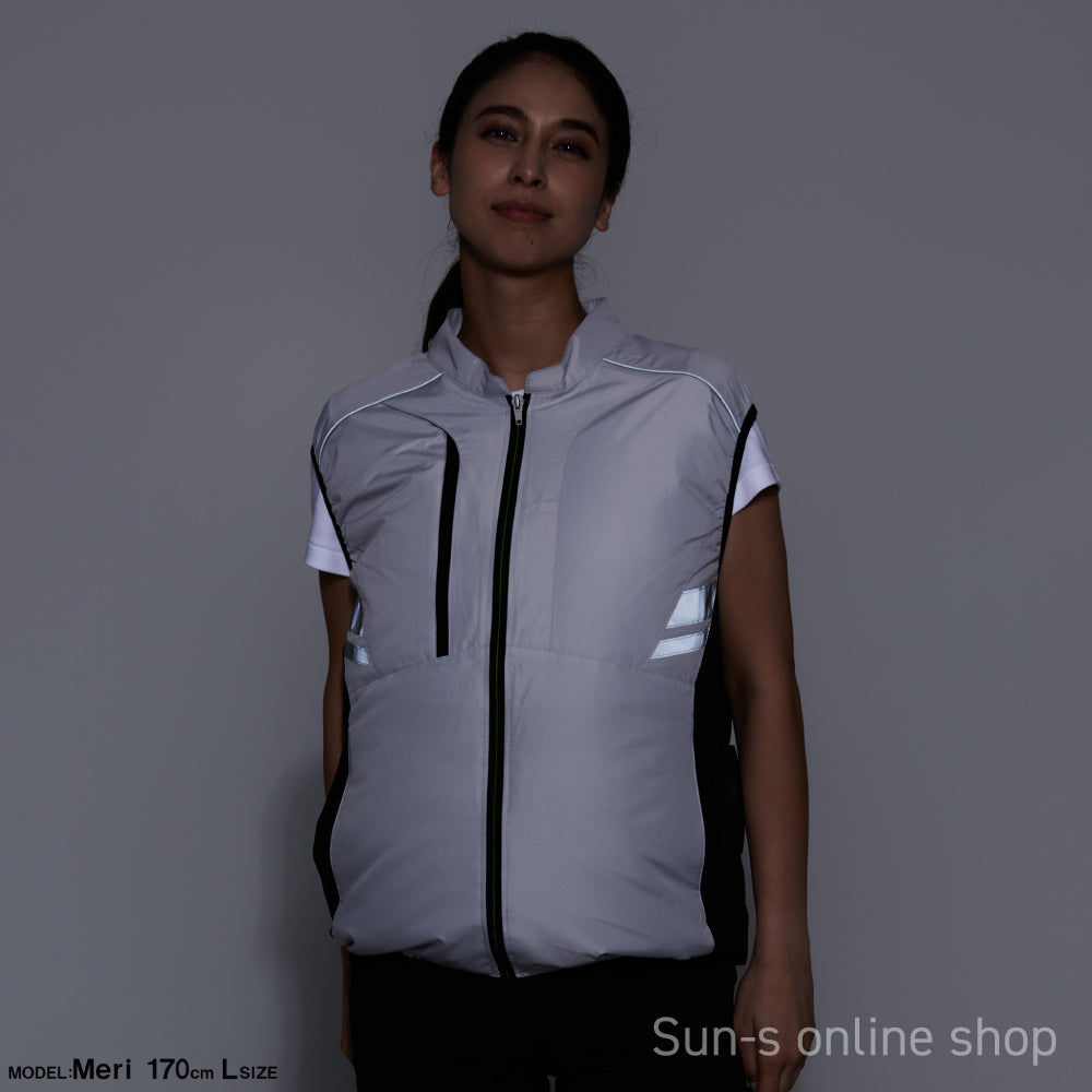 サンエス 空調風神服 反射パイピング付き 安全性の高い脇ファンワークベスト 【ベスト】KF92322