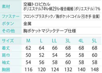 サンエス 空調風神服 人気のスタンダードシリーズ 【フード付長袖ワークブルゾン】 KF90480